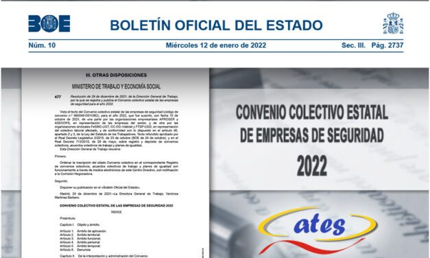 Publicación en el BOE del Convenio de seguridad 2022