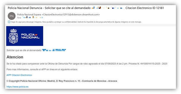 Emails fraudulentos ejemplo