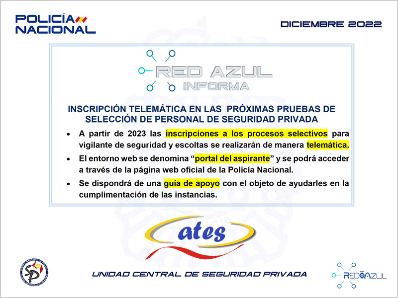 Inscripción telemática en pruebas de selección de seguridad privada