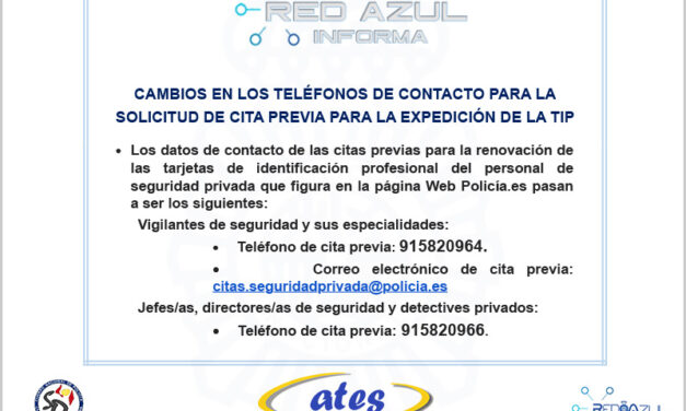 Cambio en los teléfonos de contacto